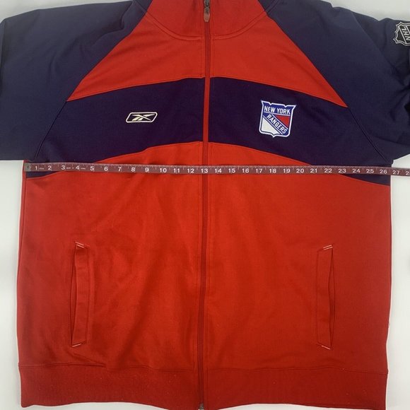 Men’s Reebok Center Ice Collection New York Rangers Full Zip Jacket Blue Red 2XL - Picture 8 of 9